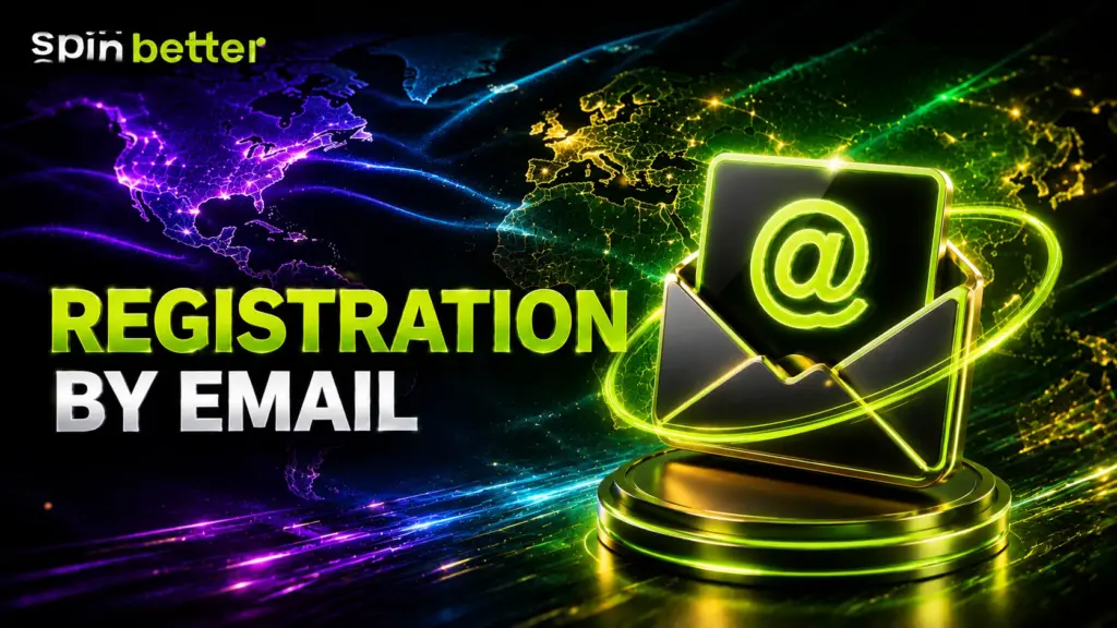 Spinbetter registration by email